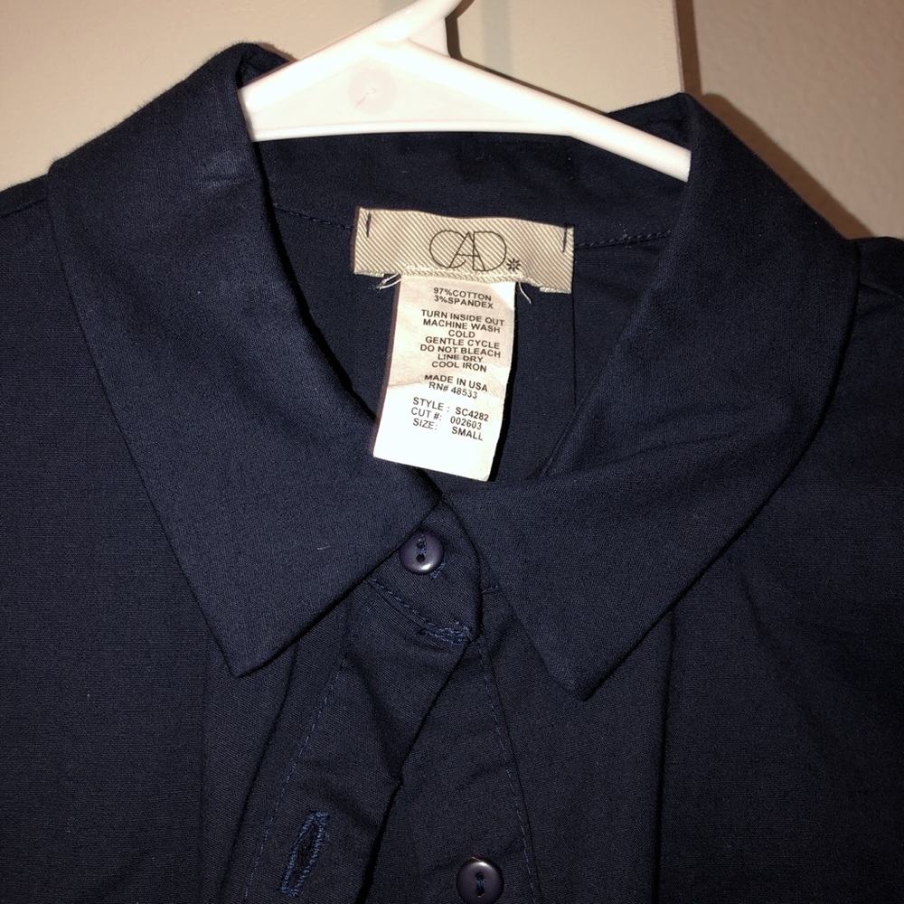 Navy button down collared tee - Picture 2 of 3